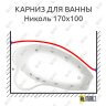 Карниз для ванны Bas Николь Передний борт 170х110 Усиленный 25 мм MrKARNIZ фото 1