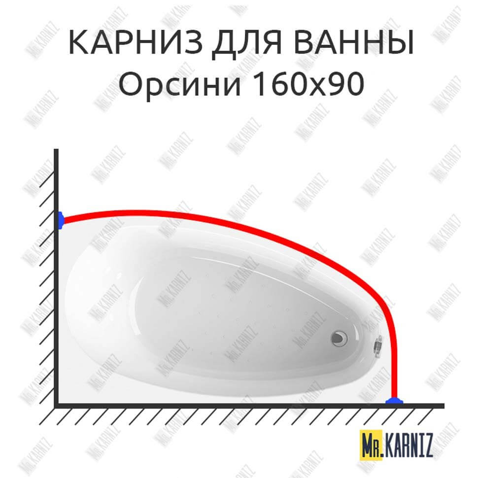 Карниз для ванны Radomir Орсини 160х90 Усиленный 25 мм MrKARNIZ