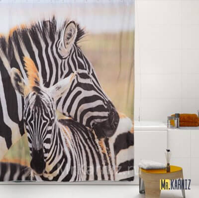 Штора для ванной Zebra Family Зебра