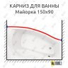 Карниз для ванны Santek Майорка Передний борт 150х90 Усиленный 25 мм MrKARNIZ фото 1