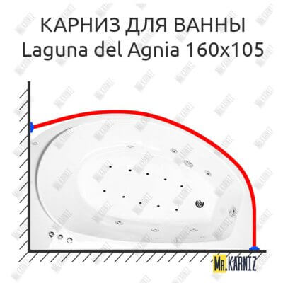 Карниз для ванны Akrilan Laguna del Agnia 170х105 Усиленный 25 мм MrKARNIZ